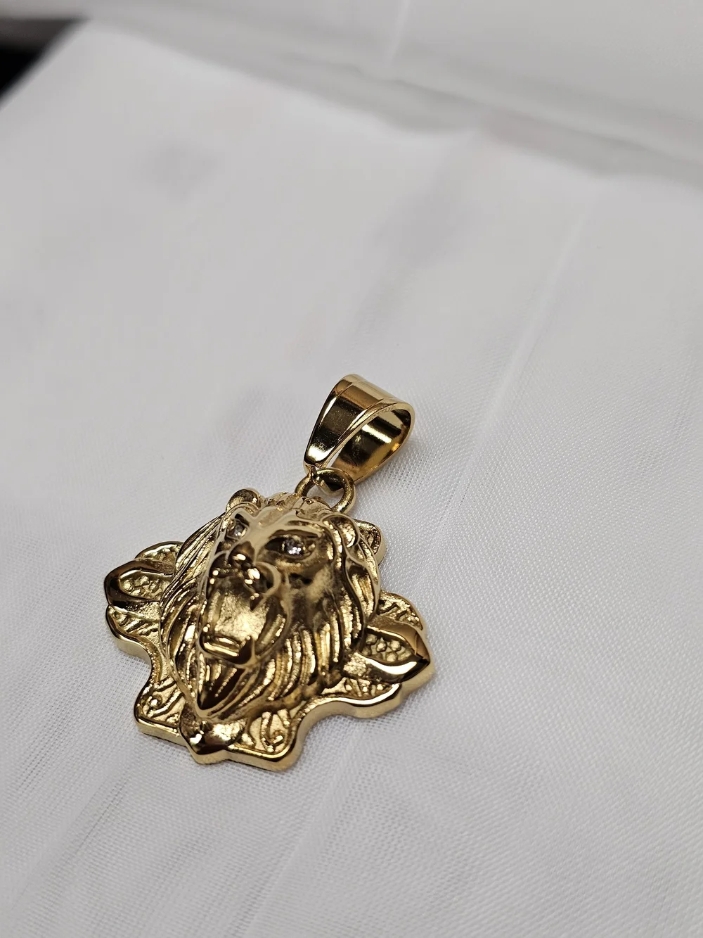 Gold Lion Head Pendant Necklace - Women Jewelry